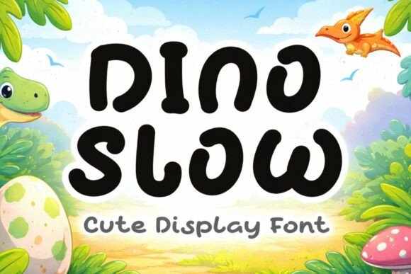 Dino Slow: A Cute Display Font for Creative Projects